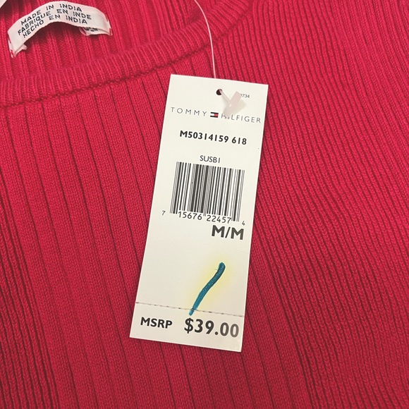 Tommy Hilfiger tank top. Reddish pink. New with tags. US size M. - Picture 3 of 3